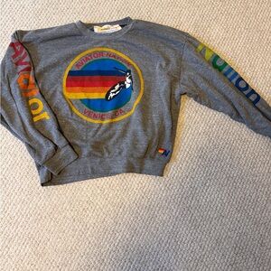 Aviator Nation Gray Tee with Rainbow Graphic